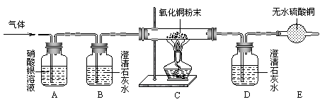 装置编号 a b c d e 试    剂 硝酸银溶液 澄清石灰水 氧化铜粉末