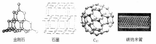 如图是金剐石石墨c60碳纳米管结构示意图下列说法错误的是