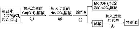 如图是模拟海水制盐的流程(1)为了证明第①步所加的ca